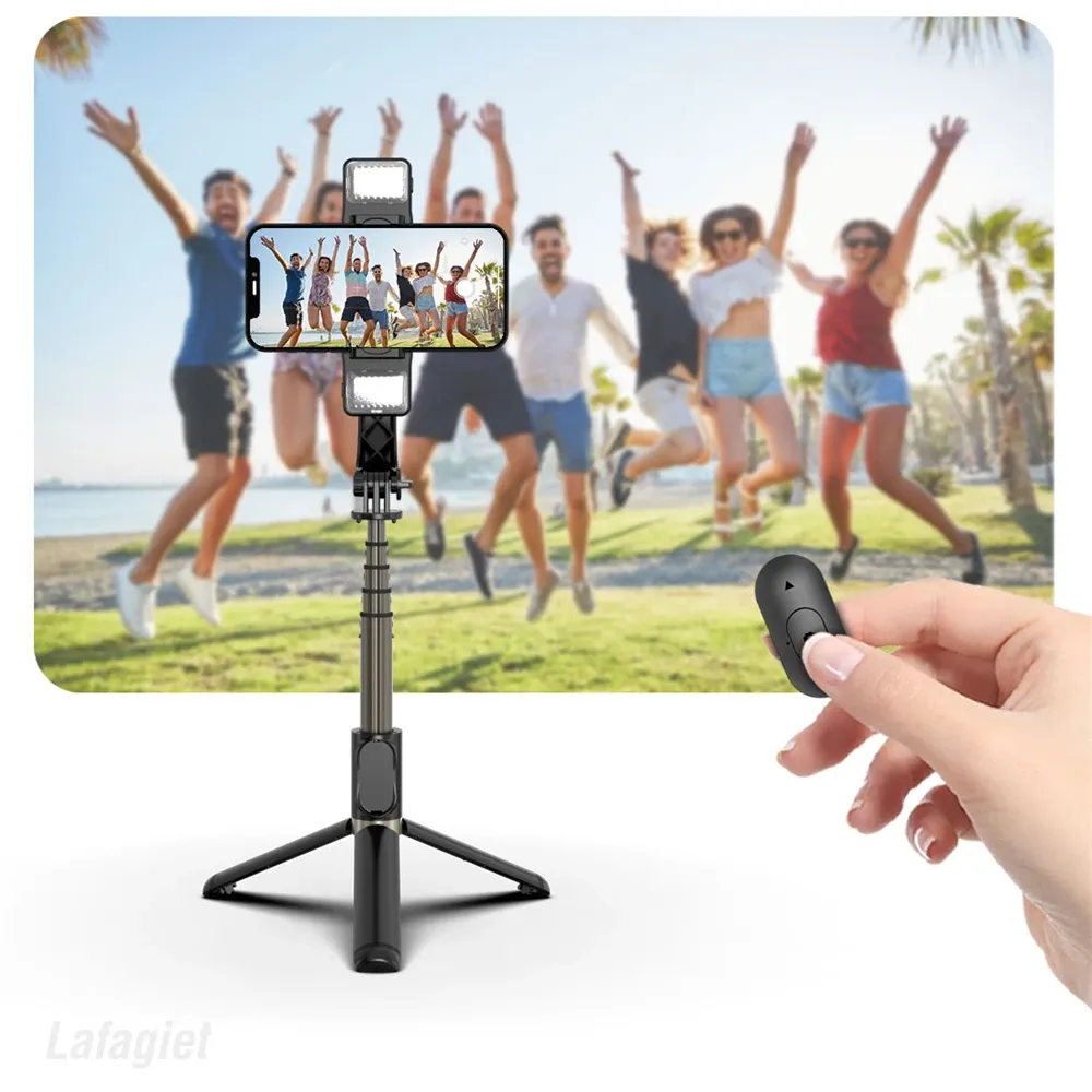 Monopodes New Selfie Stick De degré de diplôme de photos Tripod Tripod Live Broadcast Support Tous les téléphones mobiles Bluetooth Remote Contrôle