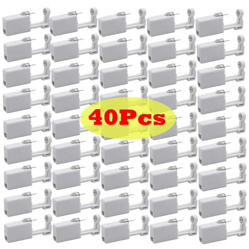 Ringe 40pcs/Set White Ohr Piercing Gun Kit Asepsis Einweggesunde Sicherheitsnase Ohrring Piercer Werkzeug Hine Kit Bodschmuck