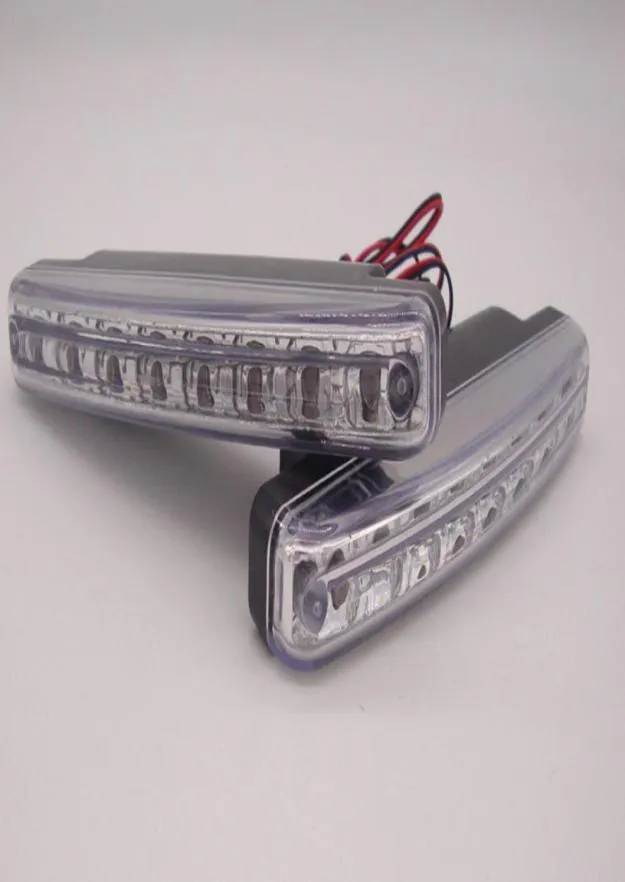 2PCSSet DC 12V 8W 8LED Universal Car Dayime Driving Running Light DRL Head Lamp Supervit Färg Vattentät extern LED -bil ST2461957