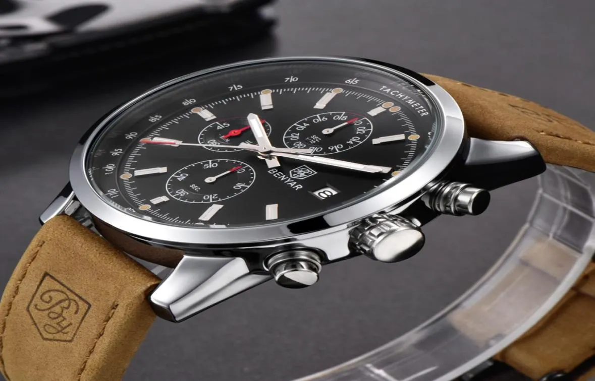 CWP Benyar Fashion Chronograph Sport Mens Watches Top Brand Luxury Quartz Watch Reloj Hombre Clock Male Hour Relogio Masculino9971999