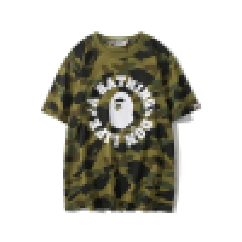 Nouveau A Bathing A AP Youth Cartoon Camo Casual Round Neck Cold Short T-shirt