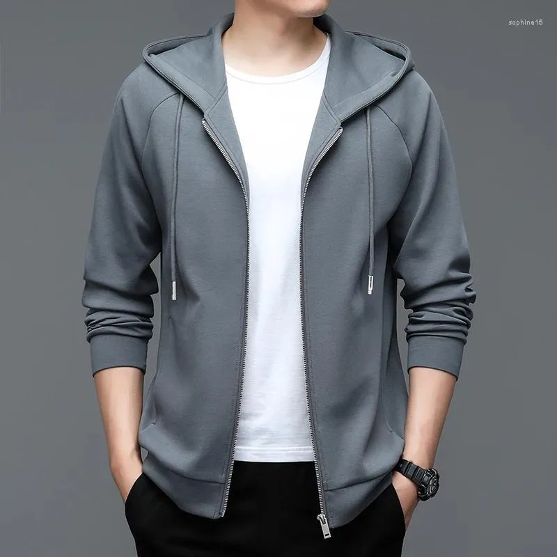 Sweat à capuche masculin High Brand Matel 2024 Spring Casual Cotton Zippper Cardigan Male à manches longues Vestes Sweatshirt