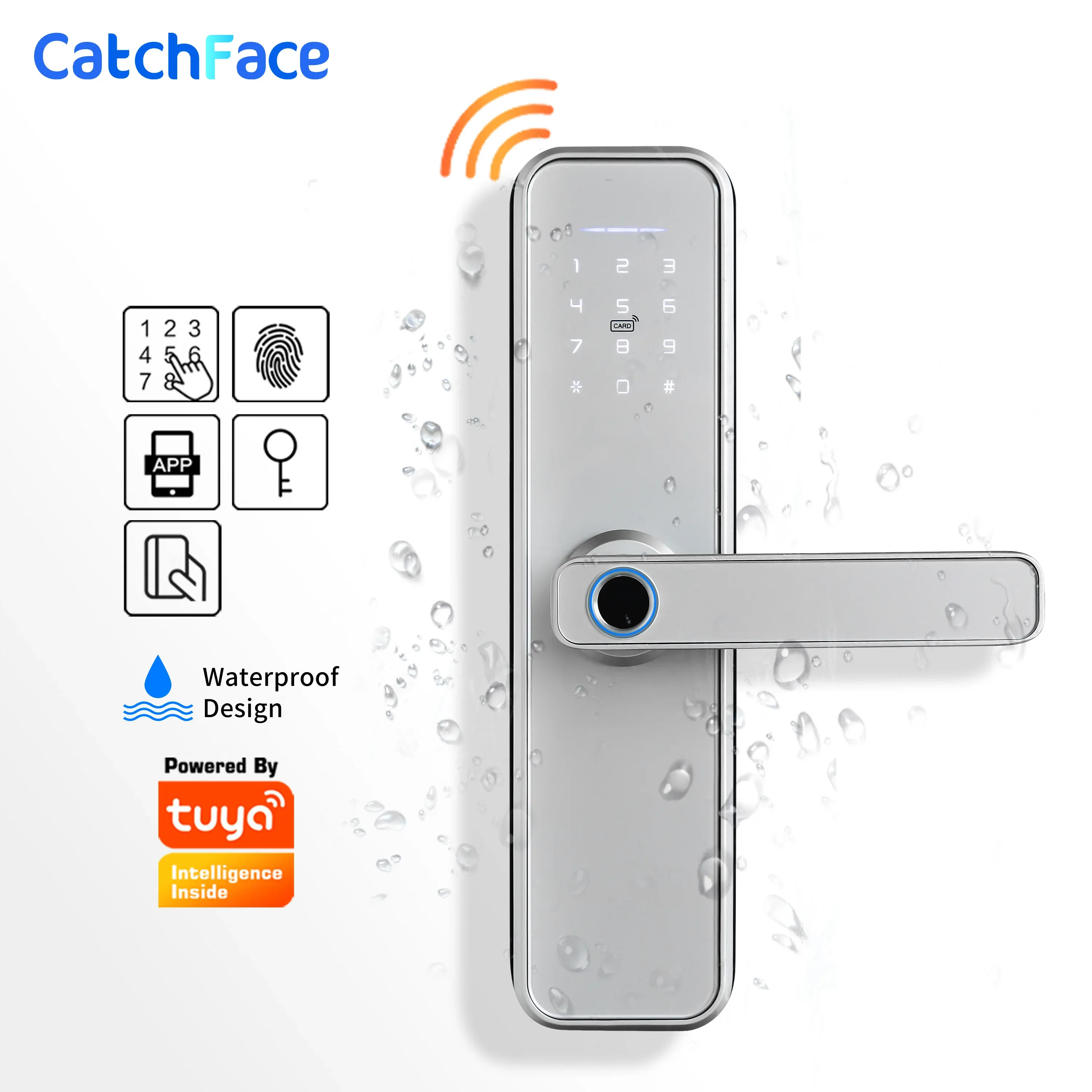 Bloquear Tuya Smart Imprint Lock Lock Seguro Electronic Lock com Wi -Fi App Senha RFID Desbloqueio para segurança doméstica