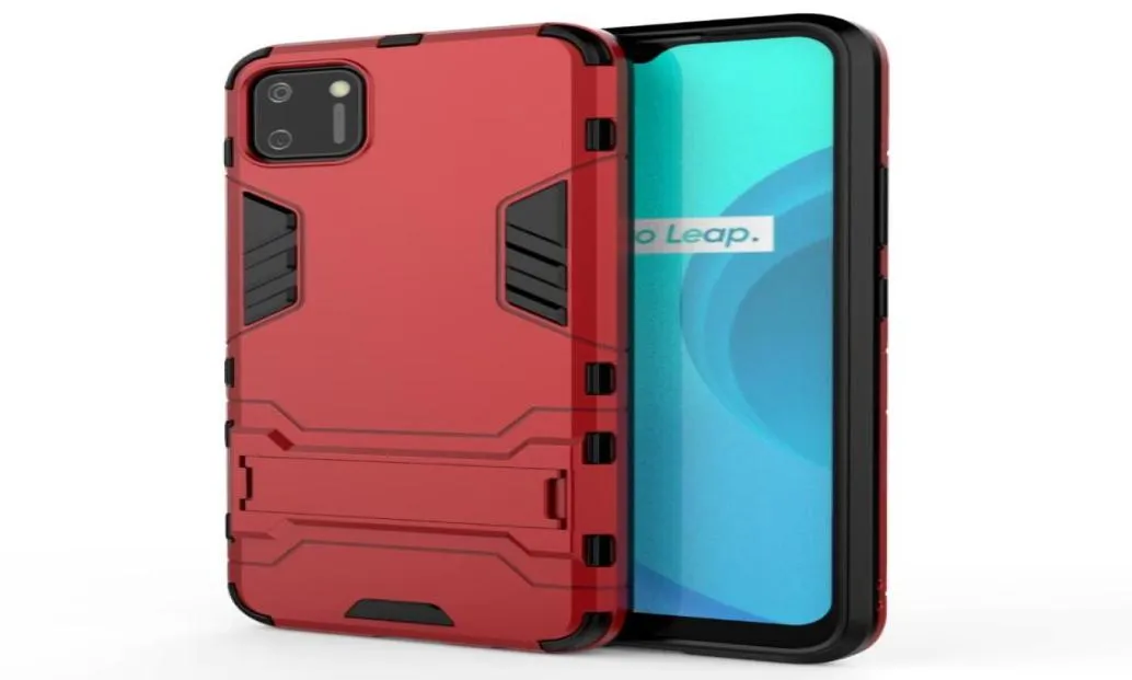 Für Oppo Realme C11 Case Stand Rugged Combo Hybrid Armor Bracket Impact Holster Schutzschutz für Oppo Realme C113825213