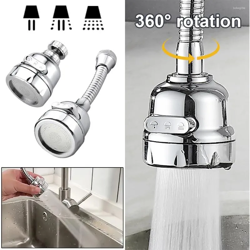 Bathroom Sink Faucets Faucet Sprayer Attachment 360° Rotating Aerator Adjustable Kitchen Tap Head Water Saving Extend Nozzle