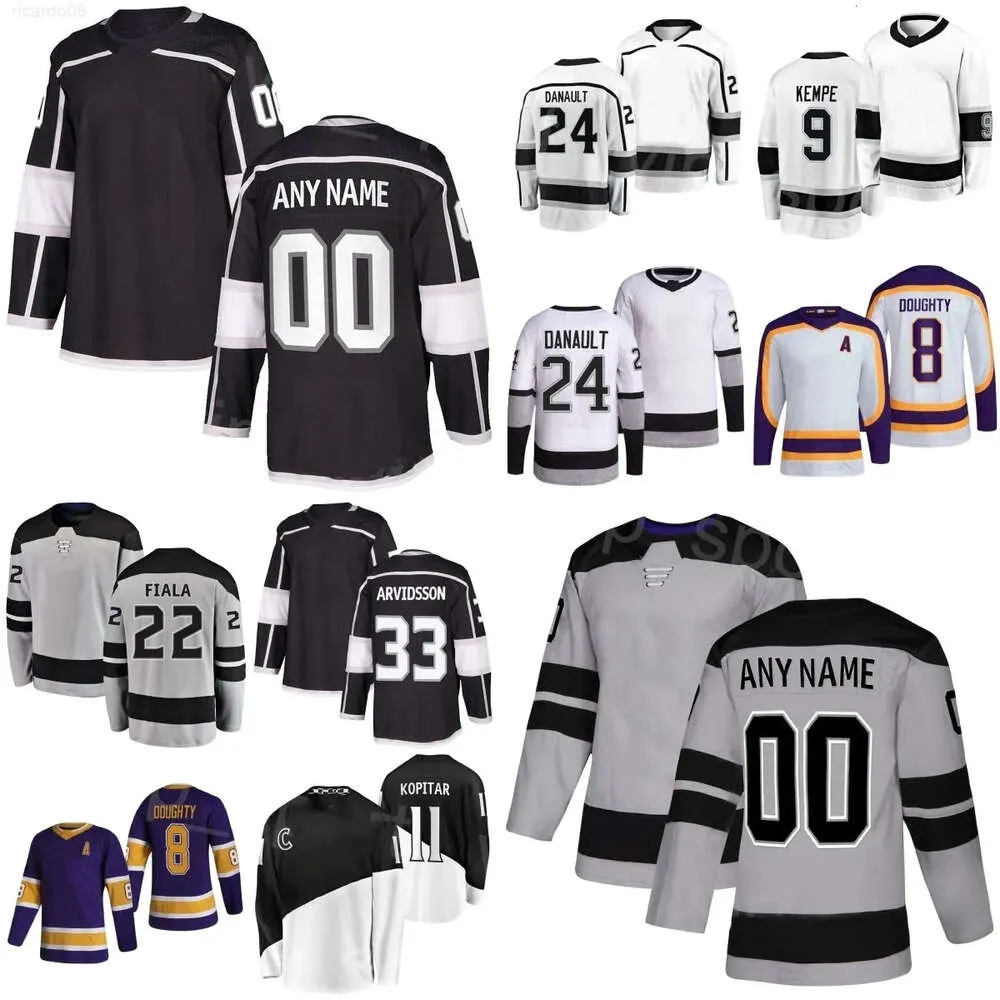 Hockey Trikot Los Arthur Kaliyev Angeles Vladislav Gavrikov Trevor Lewis Drew Doughty Quinton Byfield Matt Roy Andreas Englund Alex LaFerrie Kings Bjornfot