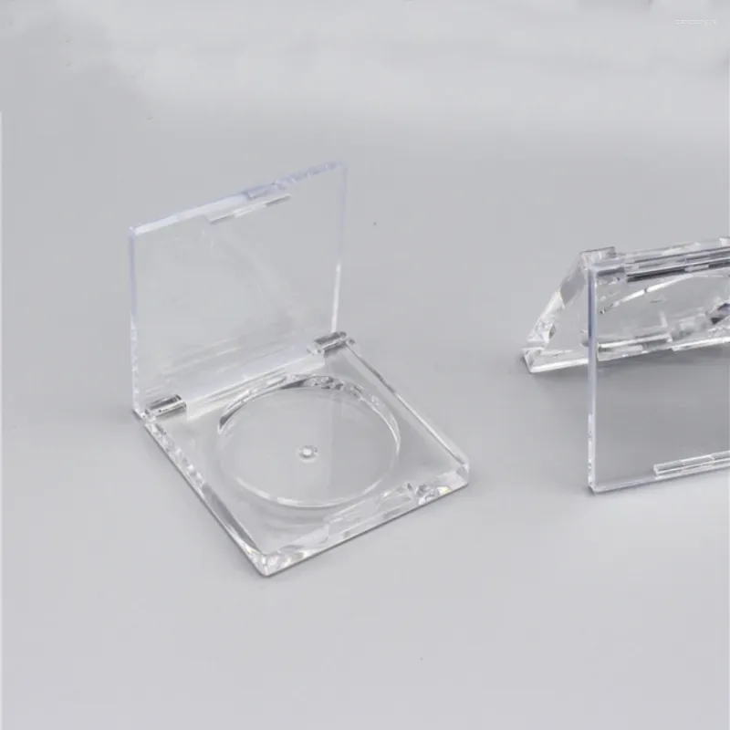 Garrafas de armazenamento vazias de alta qualidade de 42 mm de destaque quadrado transparente Substituição em pó de blush com pan de alumínio 24pcs