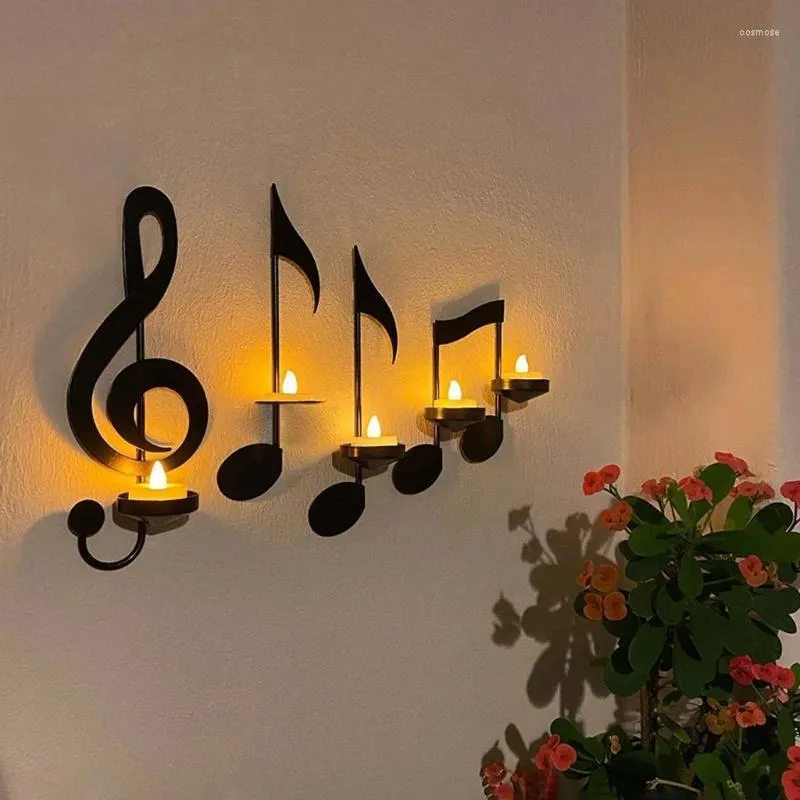 Bandlers Noths Music Notes Murpied Holder Art Decoration Trewing Iron Stand pour la salle à manger de chambre à coucher