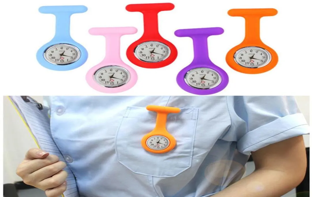 Silicone Pocket Watch infirmière Femmes Watch Pin Hangs Watch Fob Fob Immasproof Nurse-Gift Corloge pour les médecins hospitaliers Nurseing Habile6257627