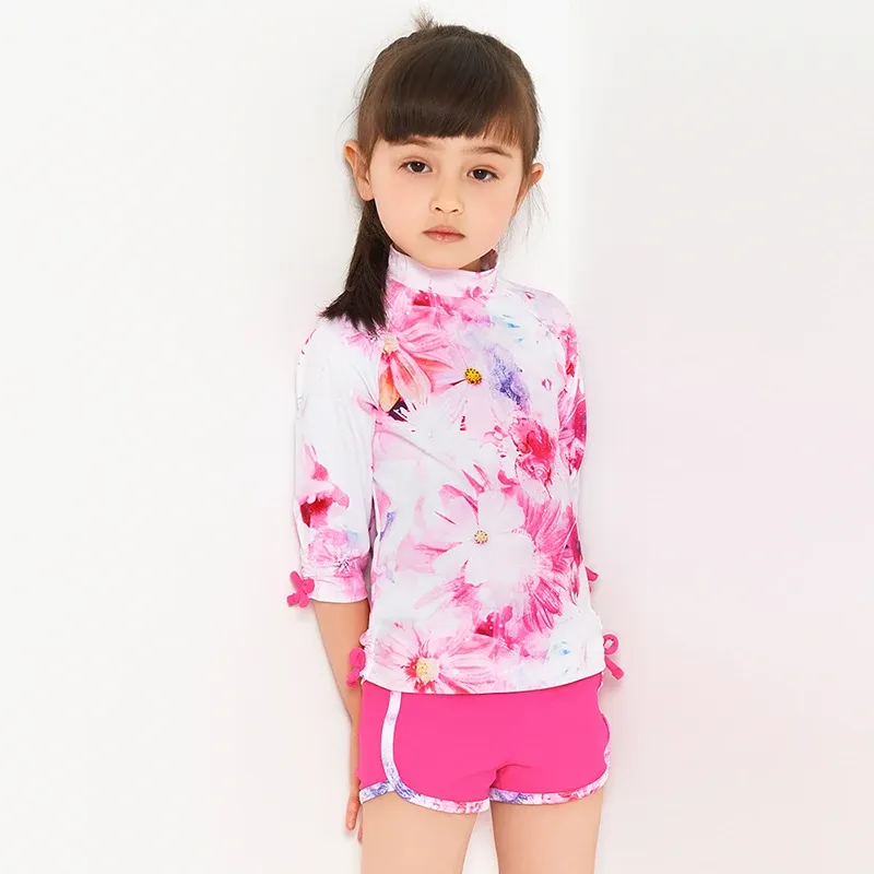 수영복 7 월 Sand Girl 's Swimwear Baby Twopiece Swimsuit Floral Printed Children's Beachwear Skin Care Kids Highend Bathingsuit