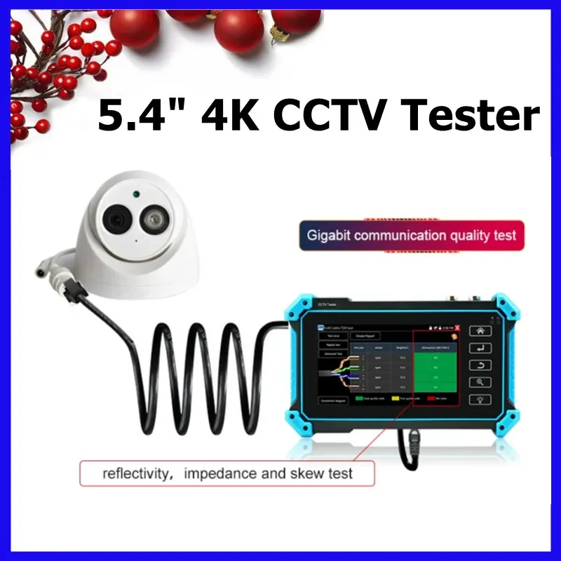 Exibir Testador de CCTV IPC5200C PLUS 5.4 polegadas IPS Touch Screen 8MP IP CVI TVI AHD Analog 5 em 1 VGA 4K HD Input HD Tester de câmera IP IP
