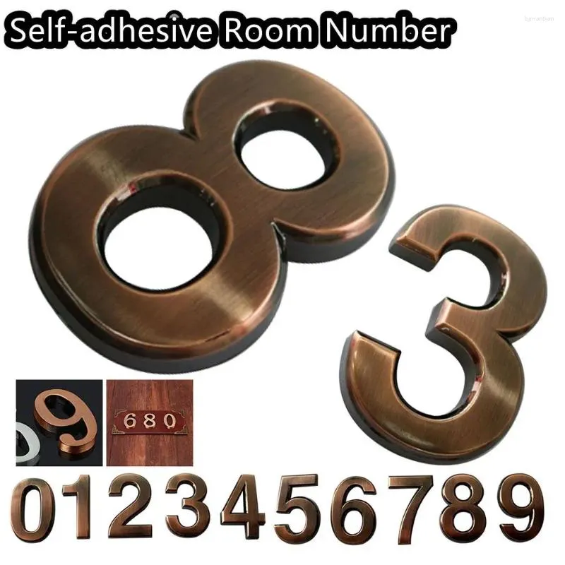 Figurine decorative 1 PC ABS impermeabile ABS in plastica autoadesiva di bronzo di bronzo piastre per porta del carico del cartello