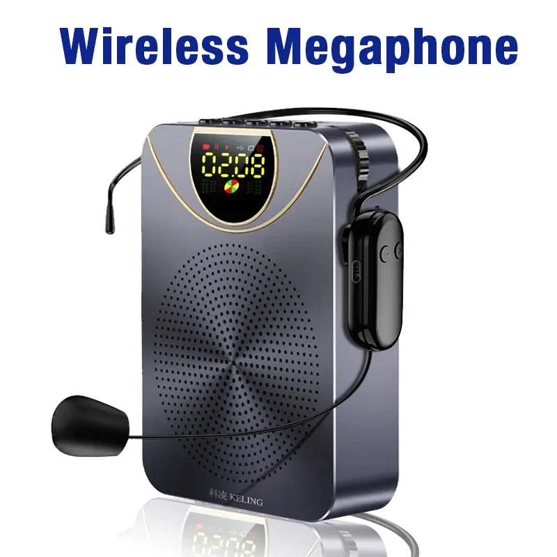 Megafon bezprzewodowy zegar megafonowy przenośny wzmacniacz głosowy Nauczyciel przewodnik mikrofonowy głośnik 5W