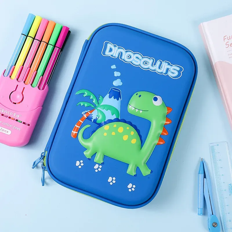 Gevallen Eva Hard Pencil Case Cartoon Dinosaur Cat Storage School Potlood Box Pen Tas Estuche Escolar Potlood Koreaans schattig briefpapier