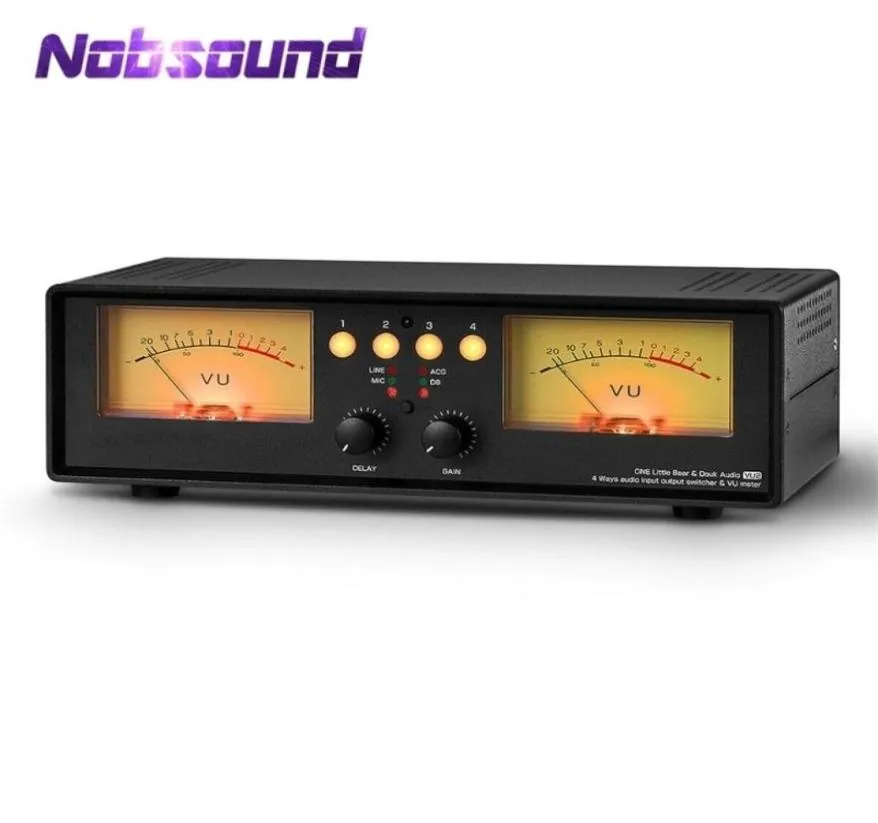 Nobsound Micline التناظرية Dual Vu Meter مستوى الصوت DB عرض 4Way الصوتية الصوتية مربع مربع الموسيقى طيف الموسيقى 216614801