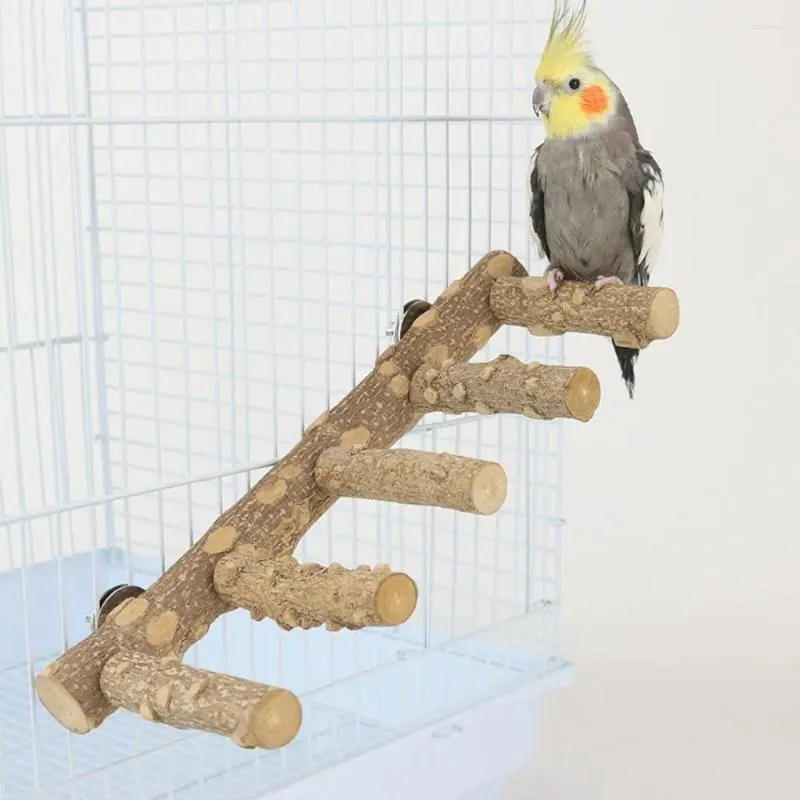 その他の鳥の供給は、抵抗性のオウム自然木材登山はしごのおもちゃのパラキート粉砕フォークブランチを取り外し可能