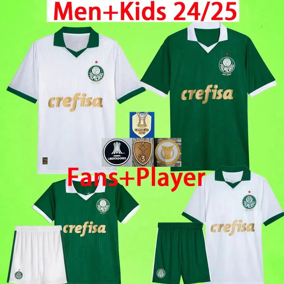 24 25 Palmeiras Dudu Soccer Trikots 2024 Home Green Breno Lopes Rony G.Gomez Hemd weg D.barbosa Lucas Lima G.Menino Mina G.Veron Kids Kit Football Uniformen