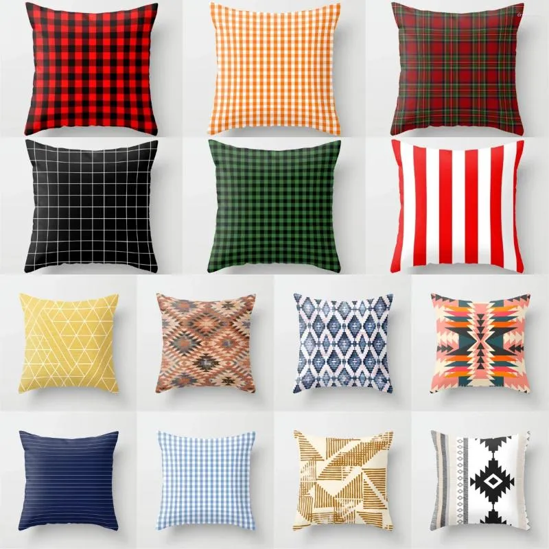Poduszki Plagi pokrywa super miękkie rzut poliestrowy okładki dekoracyjne poduszki sofa nordycka moda szkocka poduszka
