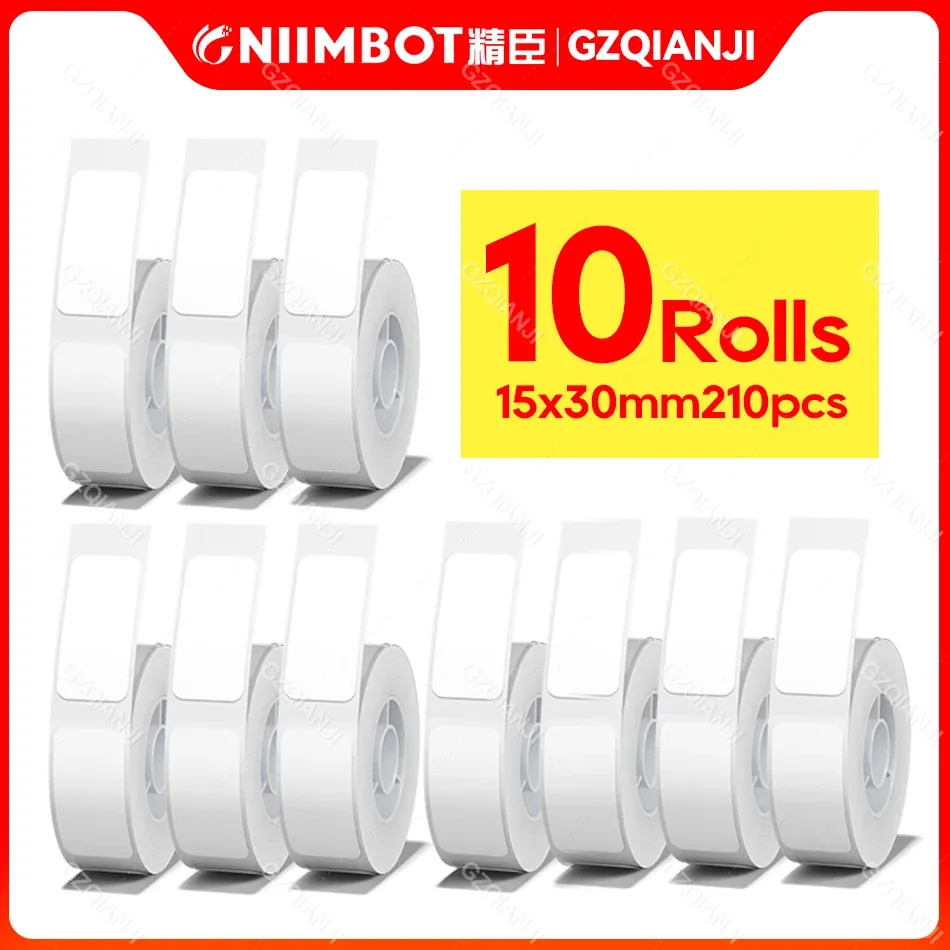 Carta 110 rotoli da 15 mm Niimbot D110 D11 Etichetta termica ufficiale Stampante di carta Roll Roll Hangul Bluetooth Etichetta Bluetooth Pocket Coperoncode Stampante