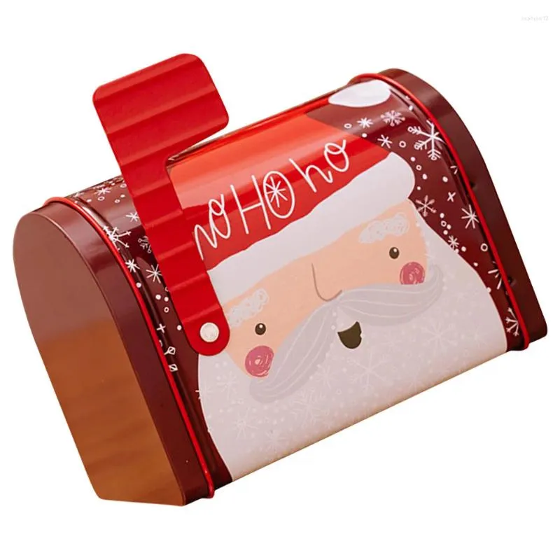 Storage Bottles Christmas Tinplate Mailbox Shape Cookie Tin Candies Biscuits Treat Box Small Gift Case Xmas Party Favor Or Treats