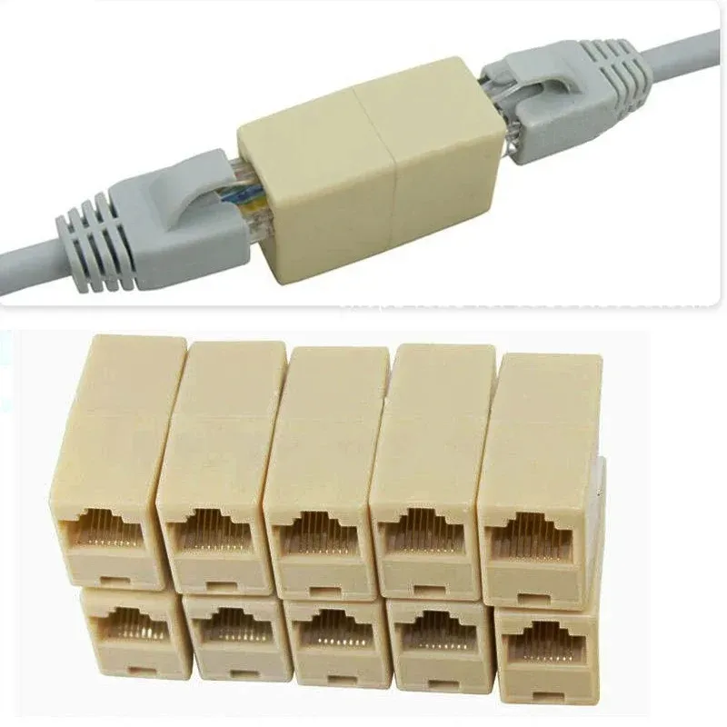 2024 ANPWOO Alta calidad RJ45 CAT5 Acoplador enchufe Network Lan Cable Extender el conector Adaptador para el extensor de cable de LAN ANPWOO