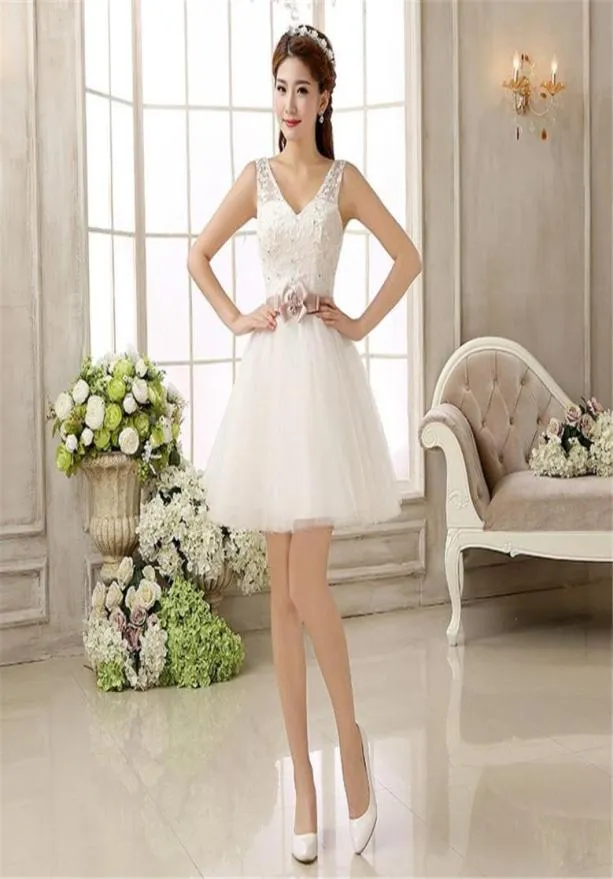 Szanghajska historia elegancka biała koronkowa sukienka na bal maturalne Krótki koktajl sukienki koktajlowe