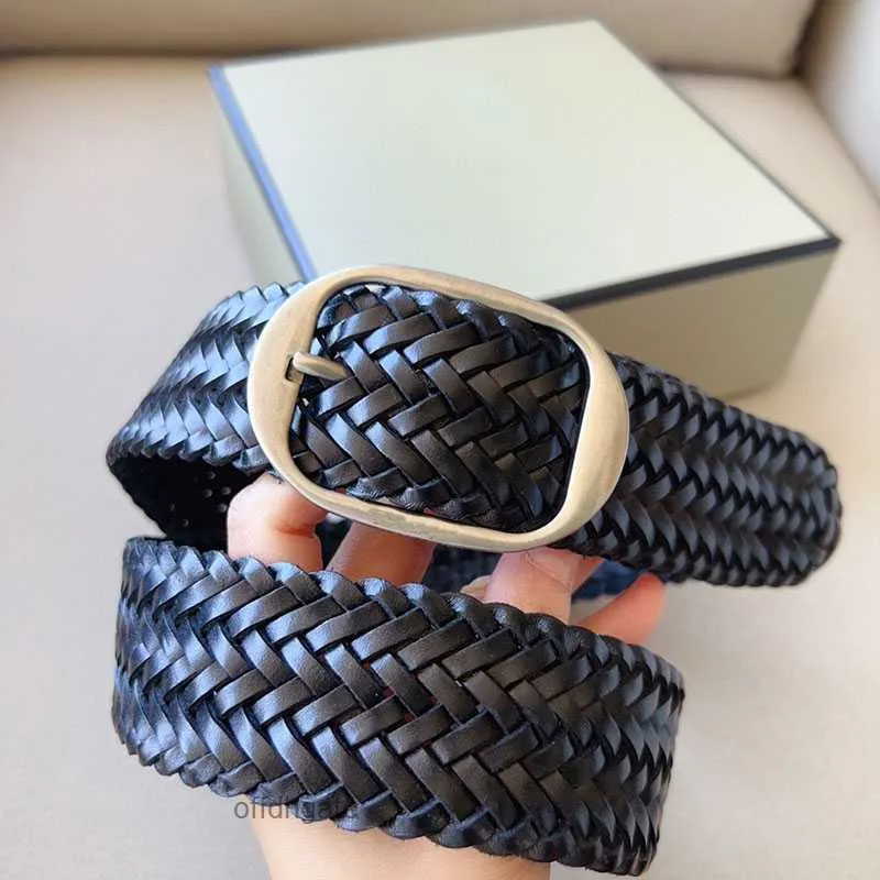 New Braided 38mm Men Belt For Woven Luxury Genuine Leather Cow Stripes Hand Knit Designer Girdle High Quality Male Belts 100CM-125CM with box pure hand woven belt