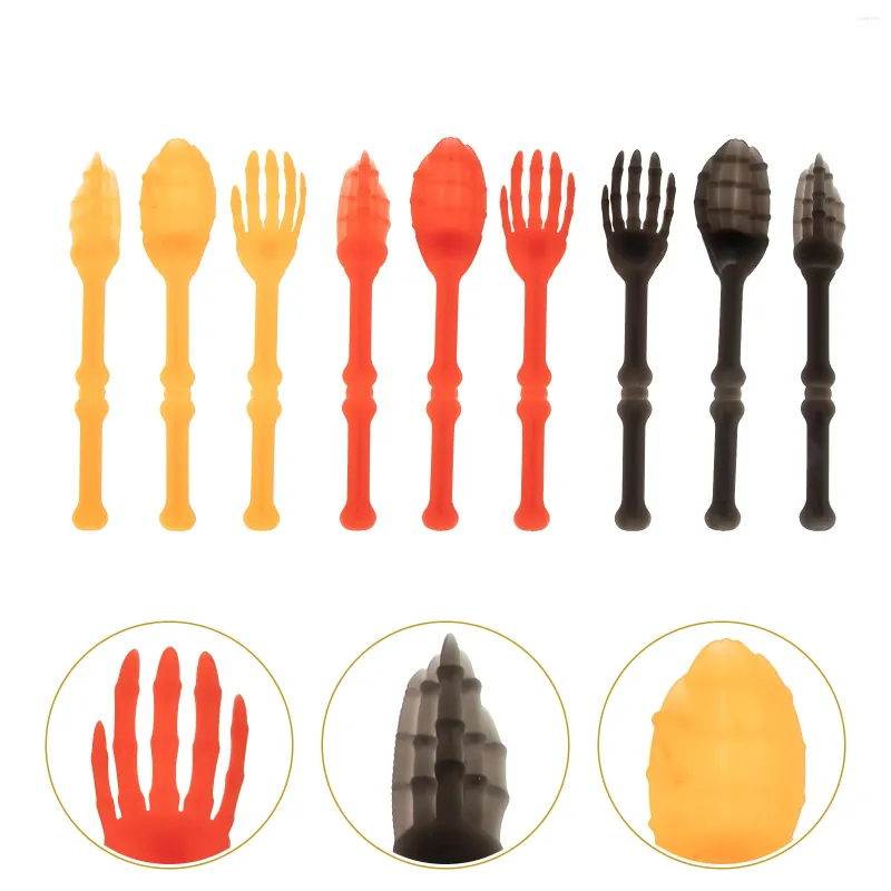 Disposable Flatware Party Accessories Decorative Tableware Ornament Durable Layout Props Plastic Spoons