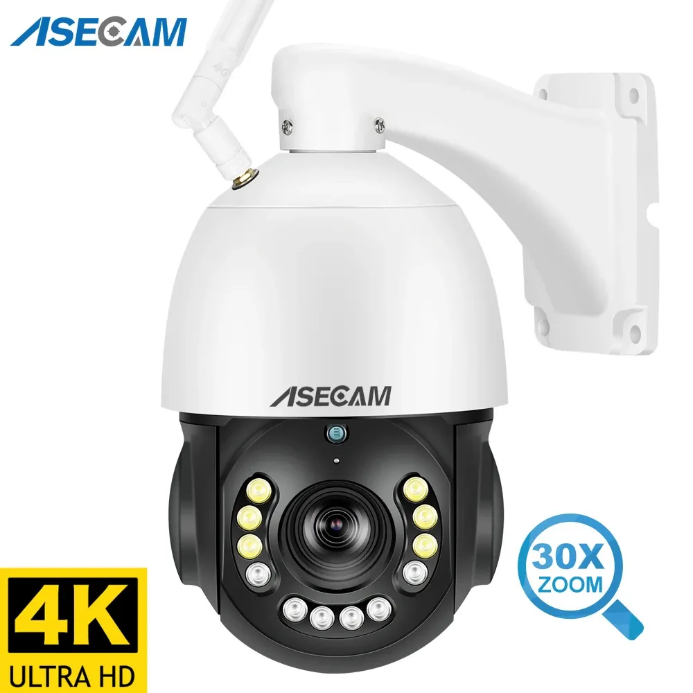 Cameras New 8MP 4K PTZ IP Camera Wifi Audio Outdoor AI Human Tracking 30x Zoom POE Onvif CCTV Color Night Vision Security Camera