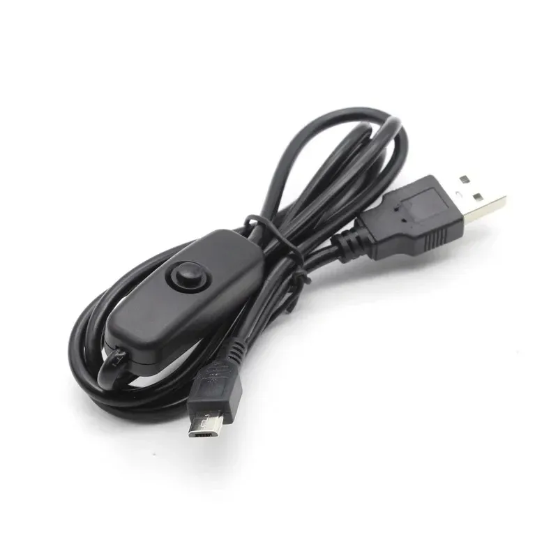 USB naar DC -kabel 5V 2.5a Micro USB -kabellader AC -voeding voor Raspberry Pi 4 4B 5V 3A Type C met schakelaar