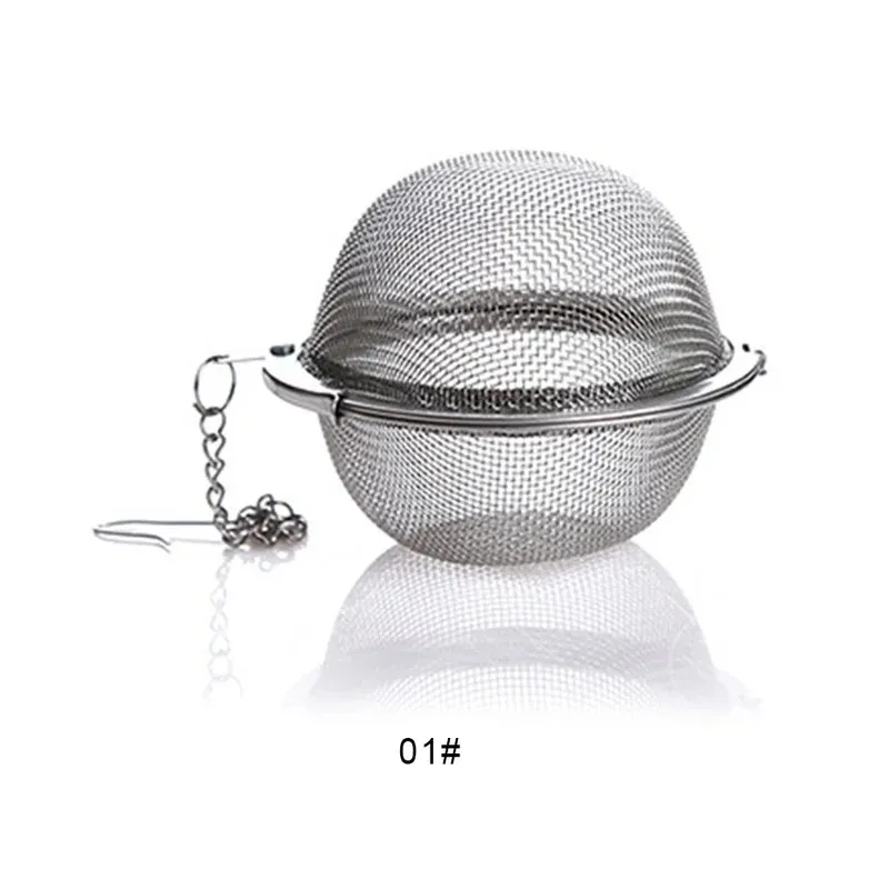 3 storlekar rostfritt stål te infusör sfär låsning krydd tepål sil siln mesh infuser te filter silver köksverktyg