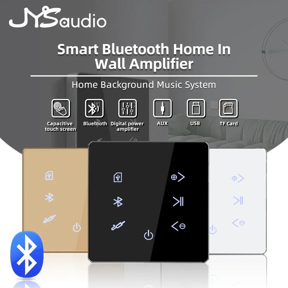 Amplificador Mini amplificador de áudio Bluetooth 4 canais Amplificador HiFi Multifuncional Música Painel de Música Sistema de som Home Theater para hotel