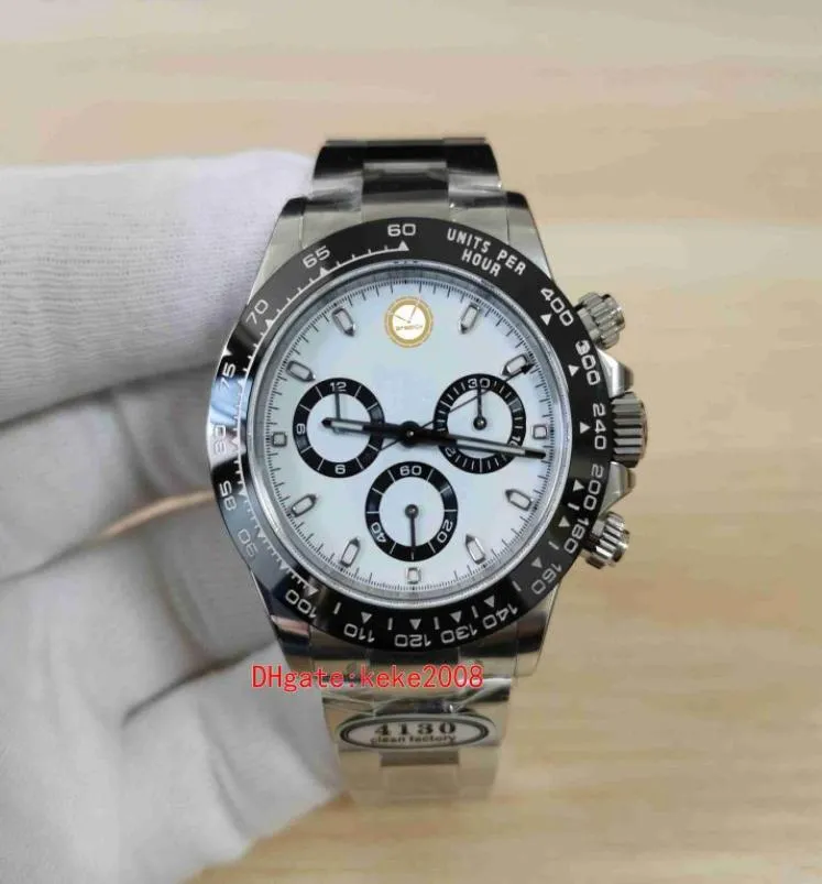 Clean 904L 125 mm Super Watch Eta Movement CAL4130 Chronograph Work 40mm Cosmograph Panda 116500 AutoFroping Automatic Mécanique 4737101