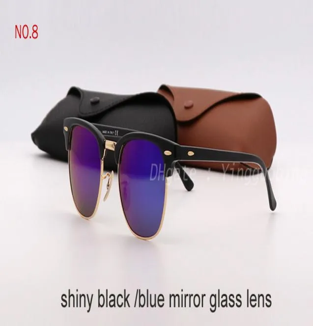 Wholewhole factory new classic Half Frame uv400 Sunglasses Men Women ber Mirrored 3016 Club Sun Glasses Master gafas 51mm6464027
