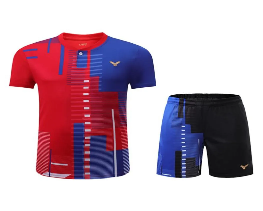 Новые рубашки Victor Badminton Men Malaysia Competition Tennis Suits Women Pingpong рубашка мужская спортивная футболка5223411