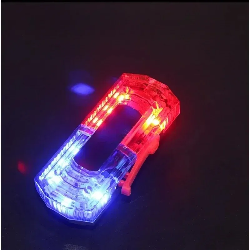 2024 LED Red Blue Shoulder Police Light Multifunktion Logo Etikett Anpassningsbart klipp blinkande varningssäkerhetsljus