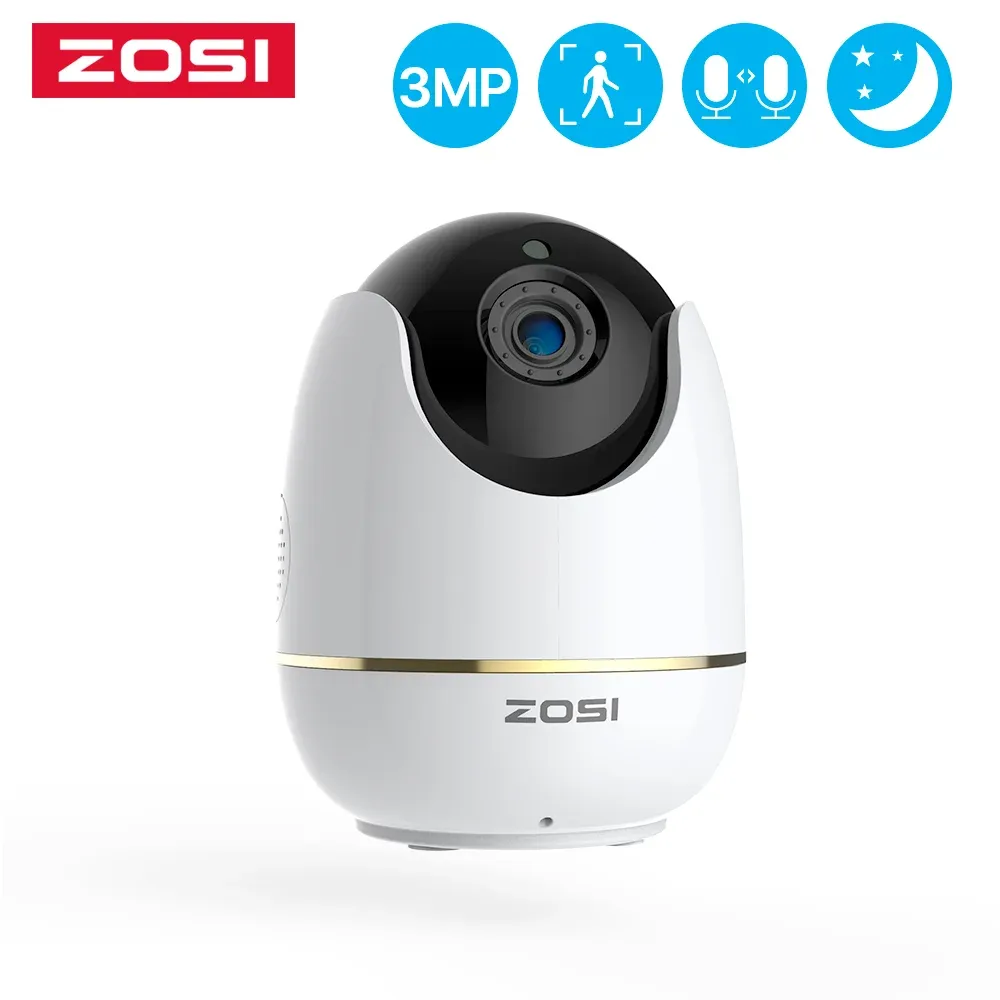 Monitorer Zosi 1536p HD WiFi Wireless Baby Monitor 3.0MP CCTV Surveillance Camera med Twoway Audio Night Vision Home Security IP Camera