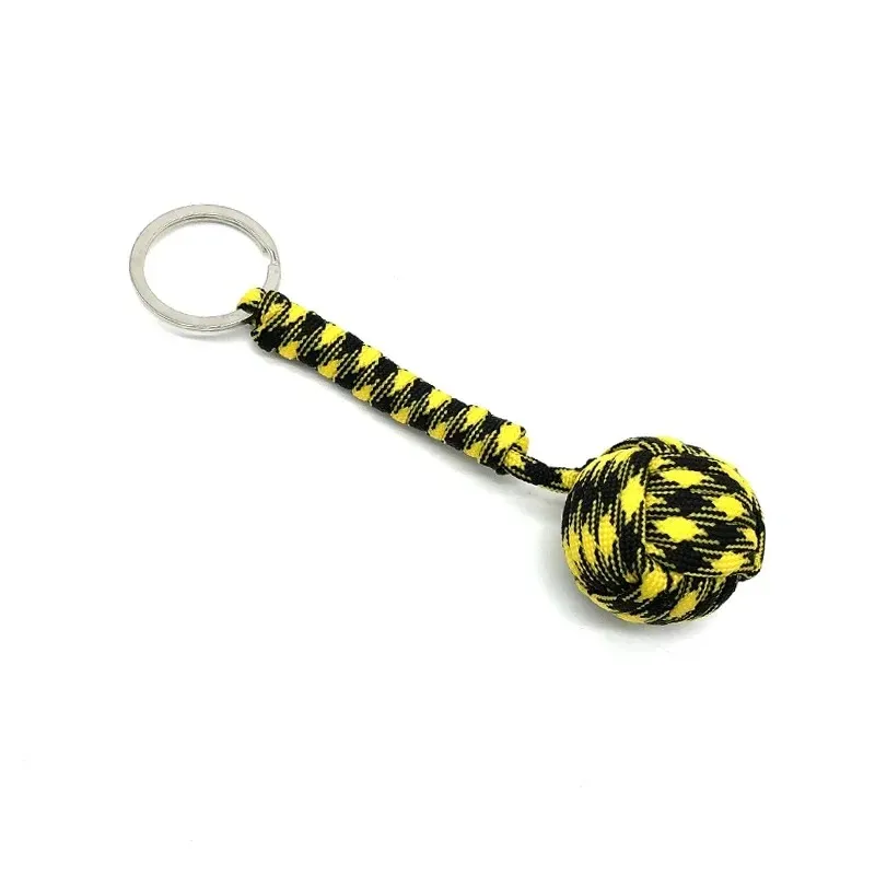 짠 Paracord Lanyard Keychain 야외 생존 전술 전술 자기 방어 군용 낙하산 밧줄 코드 볼 펜던트 키 링 1. Paracord Keychain Survival Gear의 경우