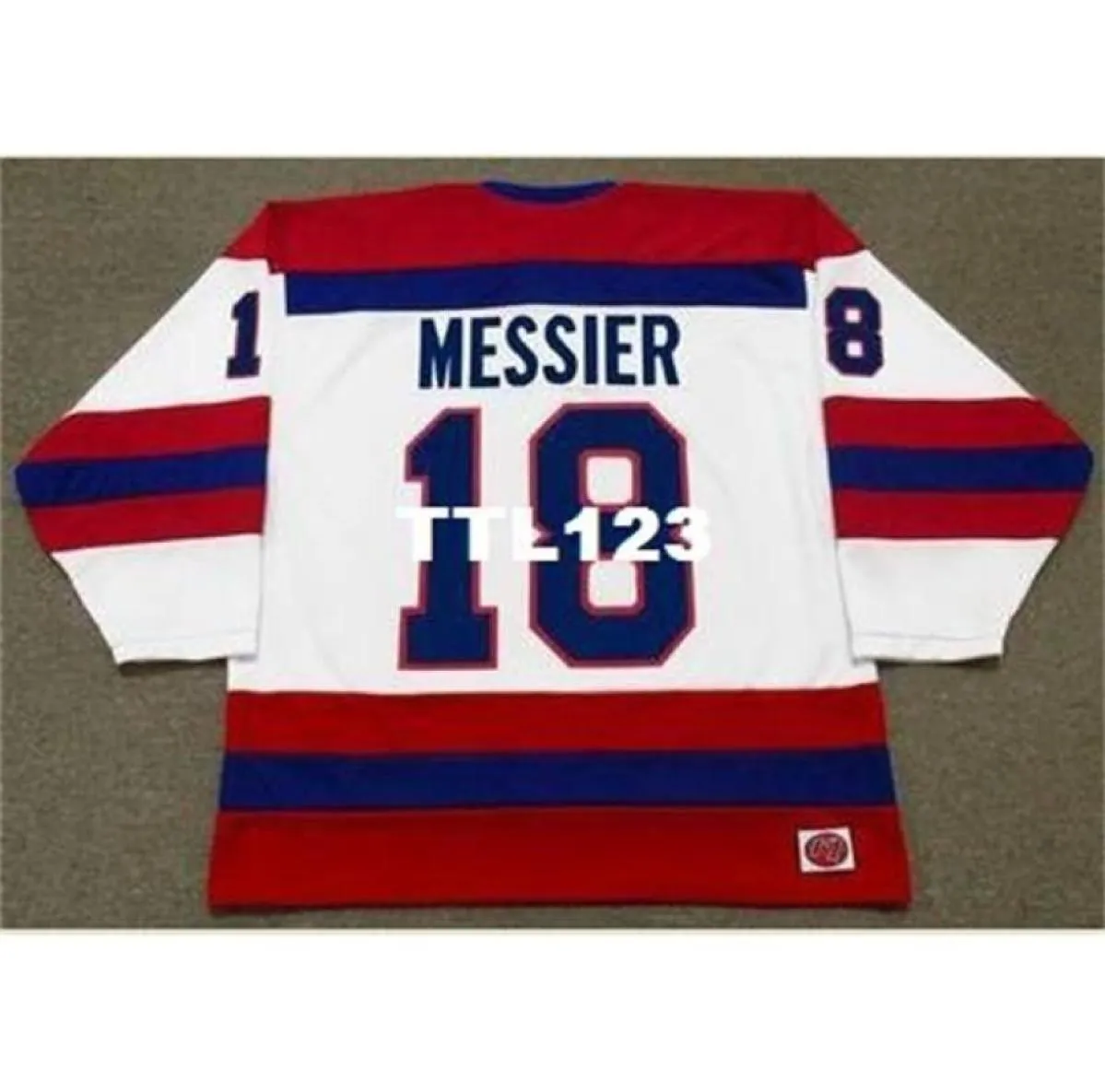 Mens 18 Mark Messier Indianapolis Racers K1 1978 Wha Home Hockey Jersey ou Custom tout nom ou numéro Retro Jersey1280388