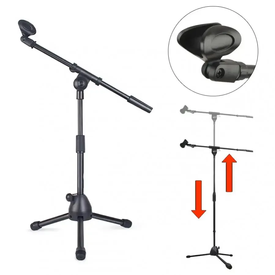 Monopods Swing Arm Infällbar metallmikrofonstativ Stativ Steg Performance Live Microphone Bracket Desktop Mic Stativ