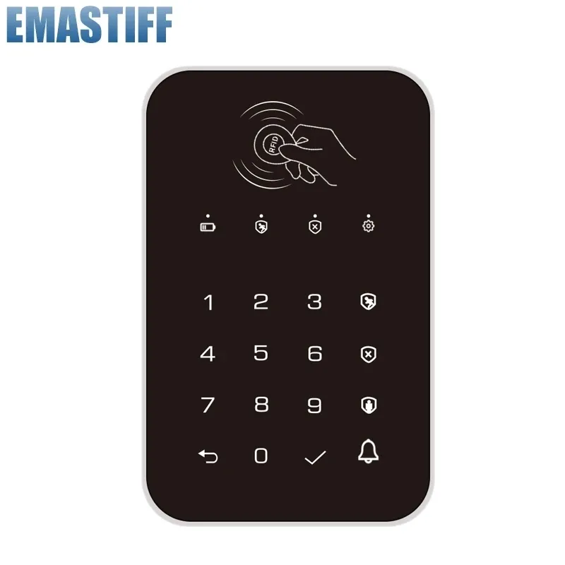 Clavier 433MHz Clavier tactile sans fil Prise en charge du clavier de carte RFID ARM ou Désarmer le clavier de mot de passe pour Tuya Smart Home Security Système d'alarme GSM