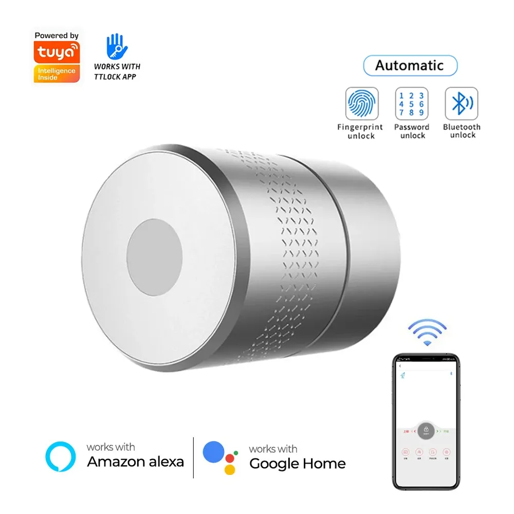 Lock Wehere SMART LOCK M531 TUYA/TTLOCK FINGERPRINT Remote Control Support Alexa WiFi Wireless Original Cylinder Cut Key Switch