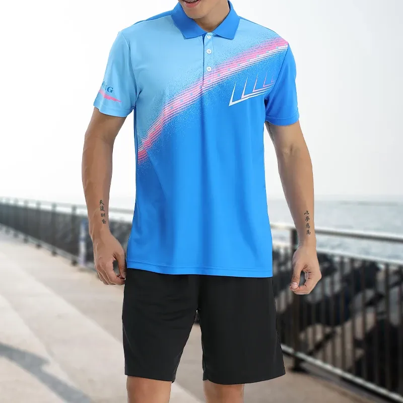 Sets Men Tshirts Sets Imprimés Training Golf Tennis Badminton Soccer Jersey Custom Team Sports Costumes Suck Running Running Tracks.