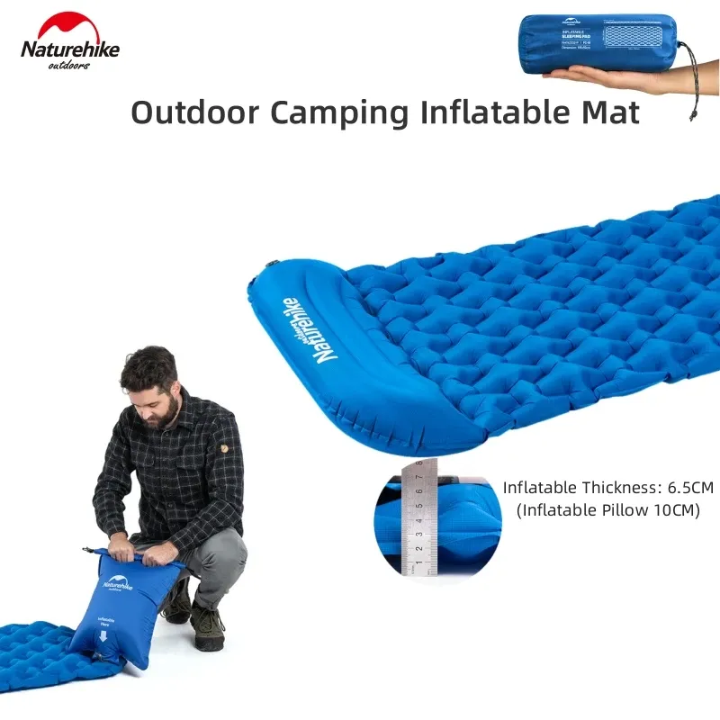 Gear NatureHike Iatable Mattress Ultralight Waterproof Compact Air Matシングルスリーピングパッド旅行折りたたみベッドポータブルキャンプマット