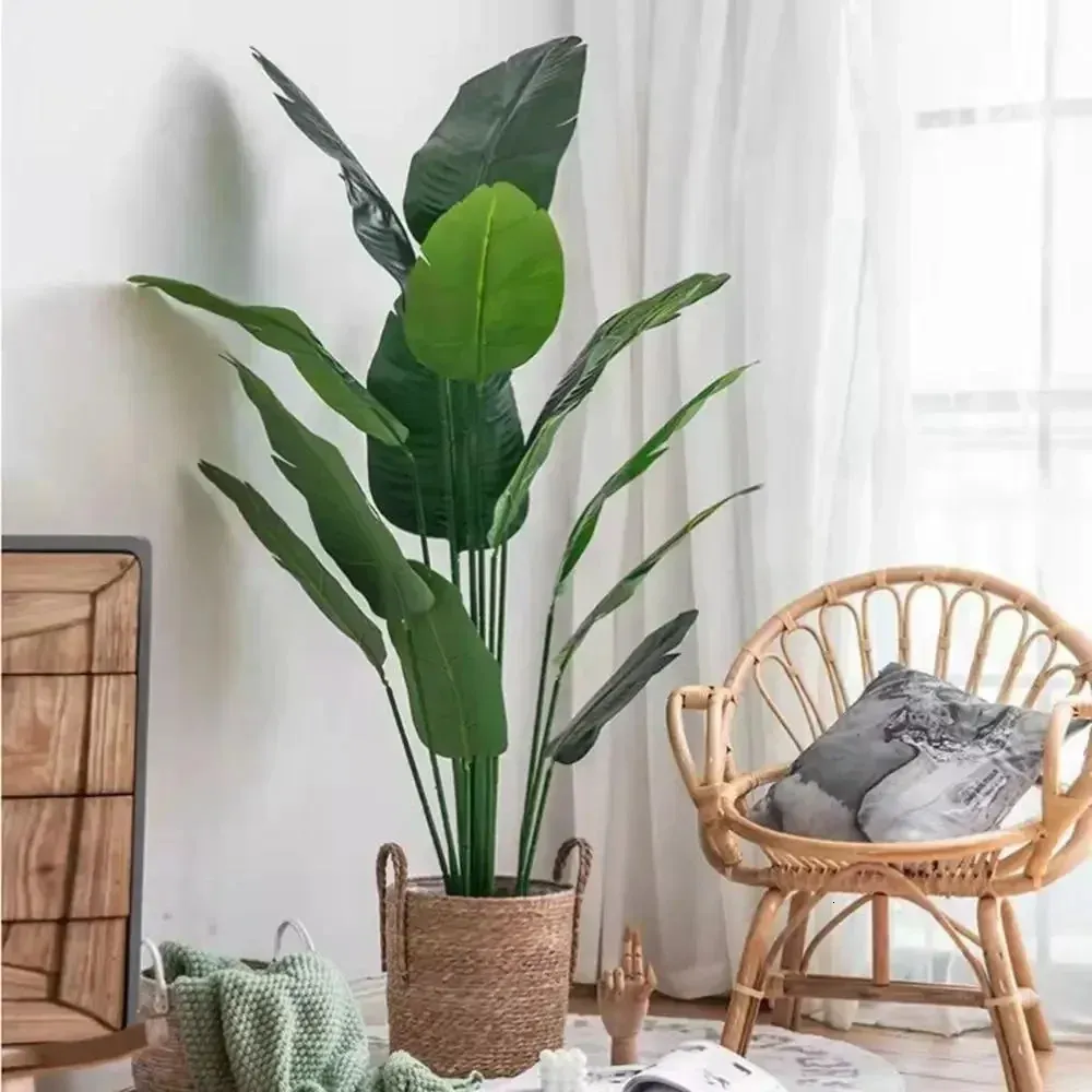 120 cm grote kunstmatige bananenboombladeren groene planten nep tropische palm bonsai Nordic Traveler Diy Home Decor 240325