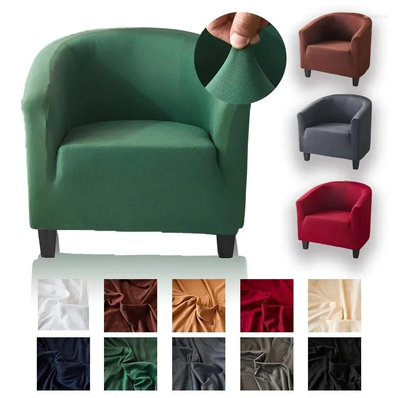 Chair Covers Solid Color Couch Sofa Cover Stretch Club Cafes Slipcover For Living Room Elastic Armchair Green Single Seater Protector