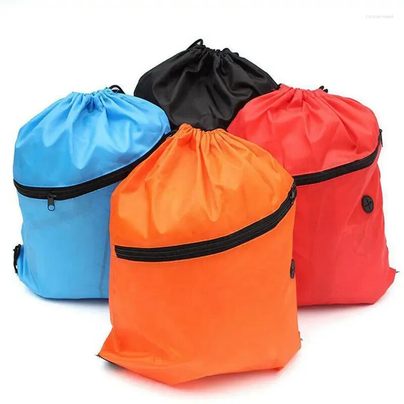 Drawstring Waterproof Bag RuckSack Sack Backpack Swim School Shoes Gym Sport /BY