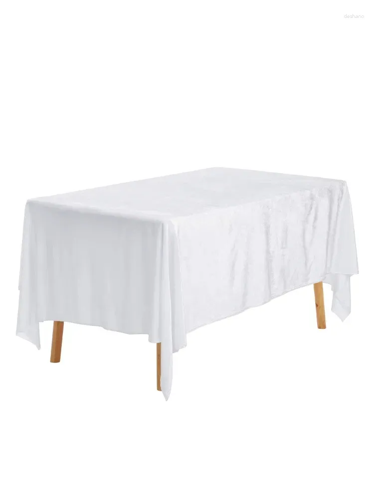 テーブルクロスユニークなバーゲン長方形のポリエステル洗える結婚式または宴会カバーテーブルクロスホワイト63 "x126"
