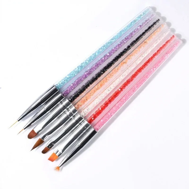 2024 Professionele nail art borstels voor manicure Rhinestone Acryl Paint Nail Brush Set UV -gel Pools Nails Lining Pen Gradient Brush2.