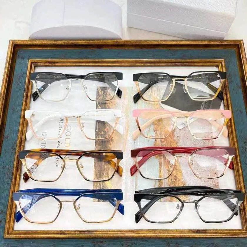 Luxe designer zonnebrillen P Family's nieuwe half frame Japanse en ins -stijl platte dames veelzijdige mode optische spiegel PR 63WV